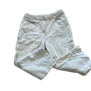 Ralph Lauren Jeans Co. Cotton White Cropped Cargo Pants, Utility Pockets Size 6